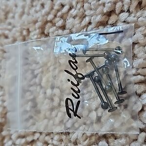 Pack of 8 black Lip Piercing Bars